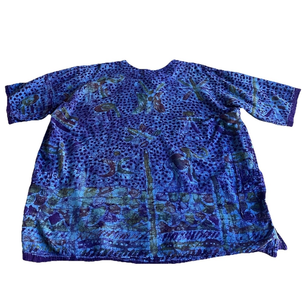 Spirit Of Courage Nnamdi Ibenagu Sz L Tunic Top African Batik Pockets Dragonfly